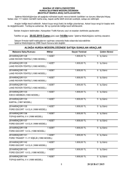 20 şubat 2015 tarihli ihale listesi