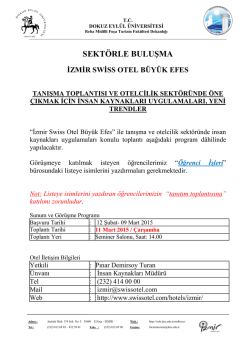 Swissotel B&uuml;y&uuml;k Efes İzmir "İnsan Kaynaklarında Yeni Uygulamalar"
