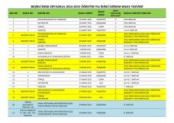 beşirli imkb ortaokul 2014-2015 öğretim yılı ikinci dönem sınav takvimi