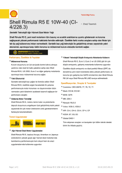 Page 1 Teknik Bilgi Formu Shell Rimula R5 E 10W-40 (CI