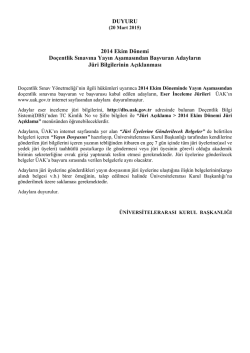 DUYURU 2014 Ekim D&ouml;nemi Do&ccedil;entlik Sınavına Yayın