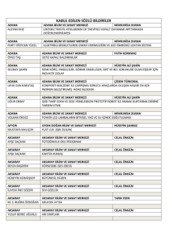 KABUL EDİLEN POSTER BİLDİRİLER