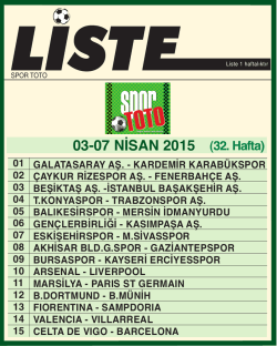 SPORTOTO LİSTE - Spor Toto Teşkilatı