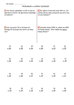 3.snf matematik problemler ve &ccedil;arpma işlemleri
