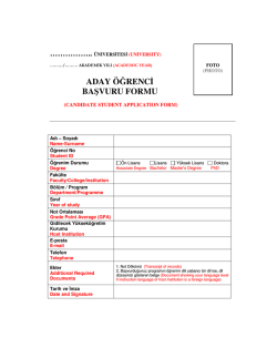 ADAY &Ouml;ĞRENCİ BAŞVURU FORMU