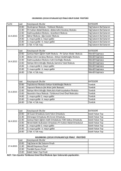Geleneksel &Ccedil;ocuk Oyunları İl&ccedil;e Finali Gurup Eleme Ve Final Fikst&uuml;r&uuml;