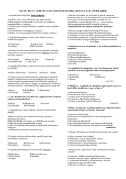 2010-2011 EĞĠTĠM &Ouml;ĞRETĠM YILI 11. SINIF BĠYOLOJĠ DERSĠ