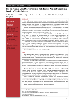 The Knowledge About Cardiovascular Risk
