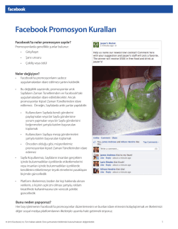 Facebook Promosyon Kuralları