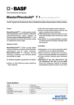 MasterRheobuild&reg; T 1(Eski Adı RHEOBUILD&reg; T1) Yeraltı
