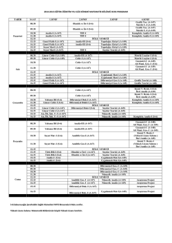 2014-2015 EĞİTİM-&Ouml;ĞRETİM YILI G&Uuml;Z D&Ouml;NEMİ MATEMATİK