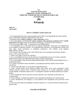 (B) Kitap&ccedil;ığı - Maliye Bakanlığı