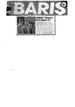 Barış Gazetesi 02.11.2014 Rotary D&uuml;nya Başkanı Yedipınar