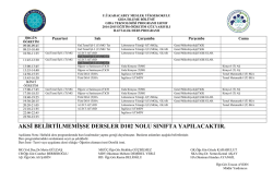 2014-2015 Güz Yarıyılı Ders Programı