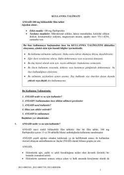 KULLANMA TALİMATI ANSAID 100 mg b&ouml;l&uuml;nebilir film tablet