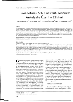 Fluoksetinin Artı Labirent Testinde Anksiyete Üzerine Etkileri