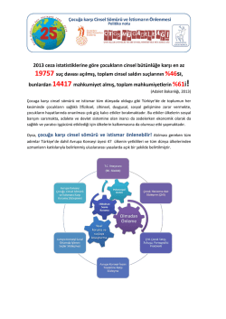 &Ccedil;ocuğa karşı Cinsel S&ouml;m&uuml;r&uuml; ve İstismarın &Ouml;nlenmesi