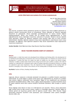 Makale - Eğitim ve &Ouml;ğretim Araştırmaları Dergisi
