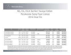 ML/GL/GLK Serileri Tavsiye Edilen Perakende - Mercedes-Benz