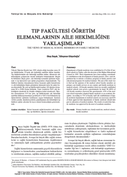 TIP FAK&Uuml;LTES&lsaquo; &Ouml;&frasl;RET&lsaquo;M ELEMANLARININ A&lsaquo;LE HEK&lsaquo;ML&lsaquo;&frasl;&lsaquo;NE