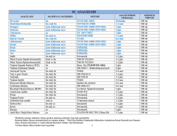 SU ANALİZLERİ İ&Ccedil;İN Tıklayınız