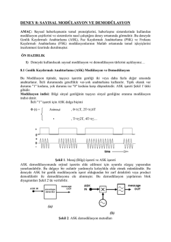DENEY 8: SAYISAL MOD&Uuml;LASYON VE DEMOD&Uuml;LASYON