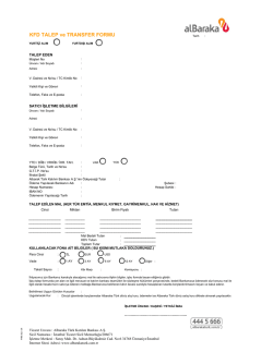KFD TALEP VE TRANSFER FORMU