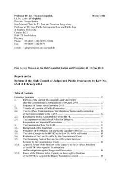 2014, High Council of Judges and Prosecutors, by