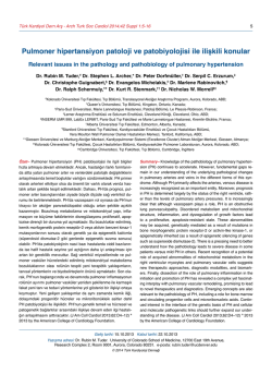 Pulmoner hipertansiyon patoloji ve patobiyolojisi ile ilişkili konular