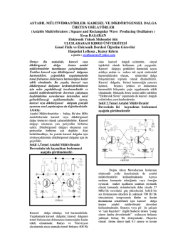 KARESEL VE D KD&Ouml;RTGENSEL DALGA &Uuml;RETEN OS