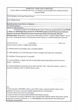 DO6RUDAN TEMIN TEKLIF MEKTUBU TCDD 3.BOLGE