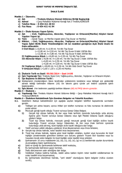 SANAT YAPISI VE MENFEZ İNŞAATI İŞİ. İHALE İLANI Madde 1