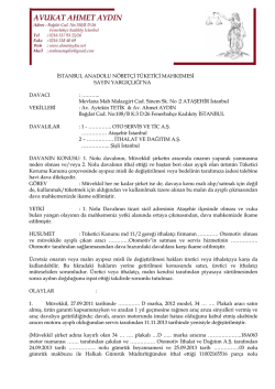İSTANBUL ANADOLU N&Ouml;BET&Ccedil;İ T&Uuml;KETİCİ MAHKEMESİ SAYIN