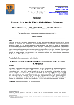 İndir - Gıda Teknolojileri Elektronik Dergisi