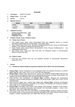 Sureyya Olgen CV- TR - İstanbul Kemerburgaz &Uuml;niversitesi