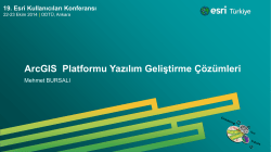 ArcGIS Platformu Yazılım Geliştirme &Ccedil;&ouml;z&uuml;mleri