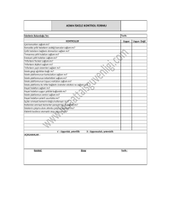 ASMA İSKELE KONTROL FORMU