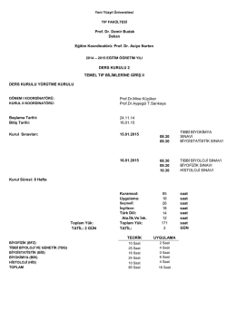 2. Kurul Ders Programı - İstanbul Yeni Y&uuml;zyıl &Uuml;niversitesi