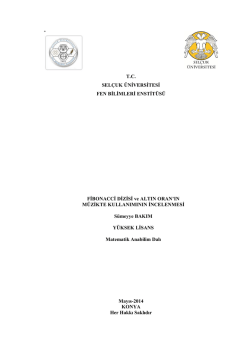 T.C. SEL&Ccedil;UK &Uuml;NİVERSİTESİ FEN BİLİMLERİ ENSTİT&Uuml;S&Uuml;