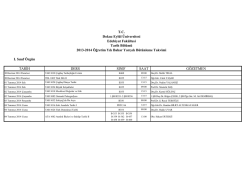 T.C. Dokuz Eyl&uuml;l &Uuml;niversitesi Edebiyat Fak&uuml;ltesi Tarih B&ouml;l&uuml;m&uuml; 2013