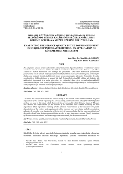 KFG-AHP B&uuml;t&uuml;nleşik Y&ouml;ntemi Kullanılarak Turizm Sekt&ouml;r&uuml;nde