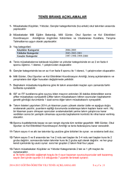 TENİS A&Ccedil;IKLAMALAR