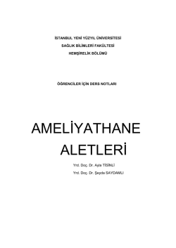 AMELİYATHANE ALETLERİ - İstanbul Yeni Yüzyıl Üniversitesi