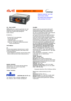 ewplus 961_tr - FRİGO SOĞUTMA SANAYİ ve TİCARET A.Ş.