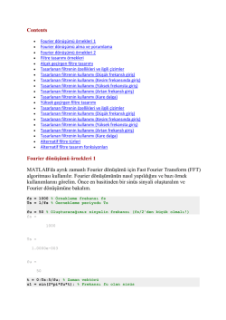 Contents Fourier d&ouml;n&uuml;ş&uuml;m&uuml; &ouml;rnekleri 1 MATLAB