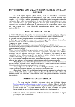 &uuml;niversitemizi yeni kazanan &ouml;ğrencilerimiz i&ccedil;in kayıt duyurusu