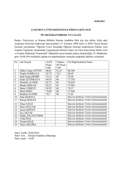 İletişim Fak&uuml;ltesi Araştırma G&ouml;revlisi &Ouml;n Değerlendirme