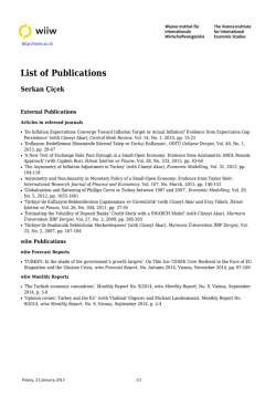 List of Publications - Serkan &Ccedil;i&ccedil;ek