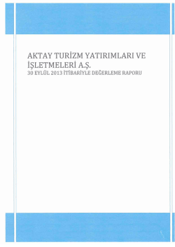AKTAY TUniZM YATIRIMLARI VE işı,nTMELERİ A.ş.