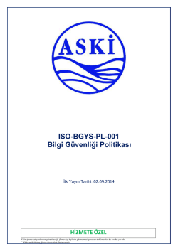 ISO-BGYS-PL-001 Bilgi Güvenliği Politikası